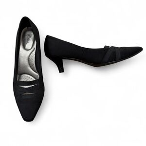 Abella - Women's Classic Black Dress Shoe with Small Heel (Size 9.5)
